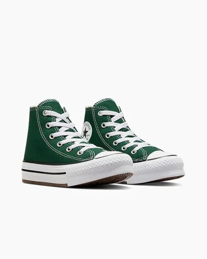 Green / White / Beige White Converse Chuck Taylor All Star EVA Lift Kids' Platform Shoes UK | C-18632579