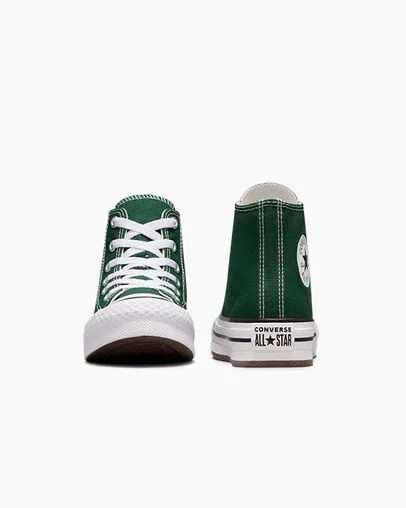 Green / White / Beige White Converse Chuck Taylor All Star EVA Lift Kids' Platform Shoes UK | C-18632579