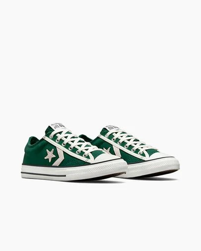 Green / White / Black Converse Star Player 76 Luxe Kids' Sneakers UK | C-92637509