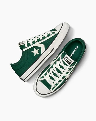 Green / White / Black Converse Star Player 76 Luxe Kids' Sneakers UK | C-92637509