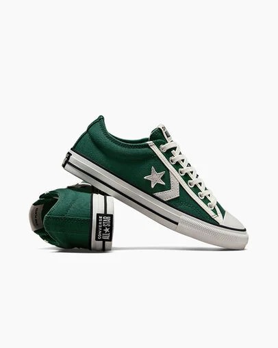 Green / White / Black Converse Star Player 76 Luxe Kids' Sneakers UK | C-92637509