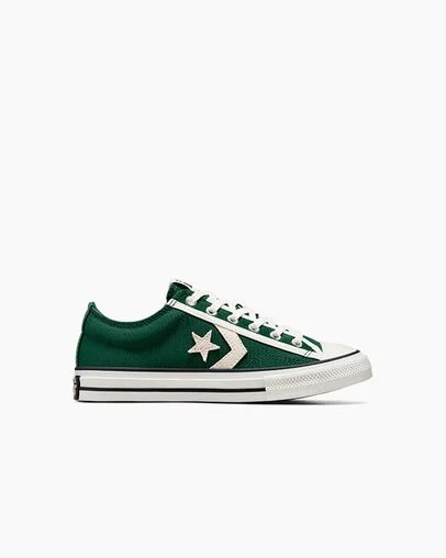 Green / White / Black Converse Star Player 76 Luxe Kids\' Sneakers UK | C-92637509