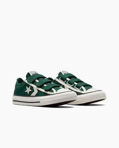 Green / White / Black Converse Star Player 76 Luxe Kids' Sneakers UK | C-07846259