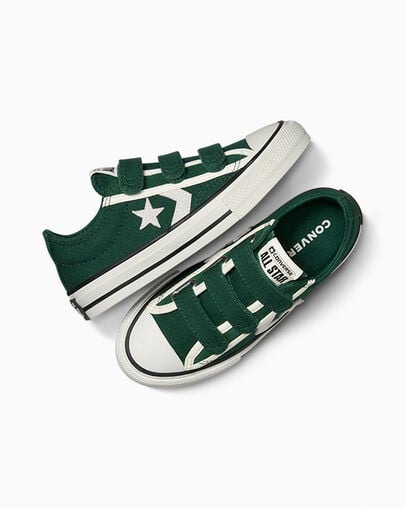 Green / White / Black Converse Star Player 76 Luxe Kids' Sneakers UK | C-07846259