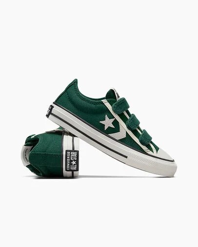 Green / White / Black Converse Star Player 76 Luxe Kids' Sneakers UK | C-07846259