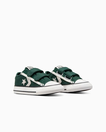 Green / White / Black Converse Star Player 76 Luxe Kids' Sneakers UK | C-51248079