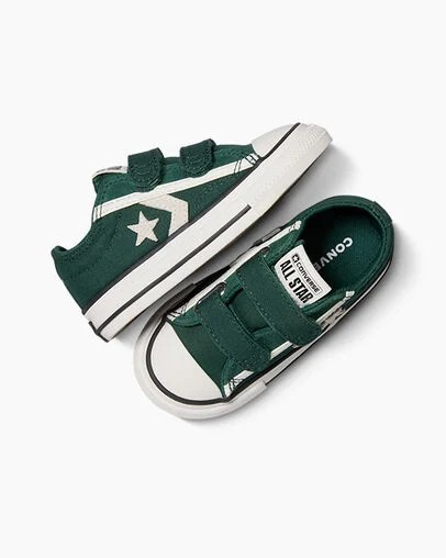 Green / White / Black Converse Star Player 76 Luxe Kids' Sneakers UK | C-51248079