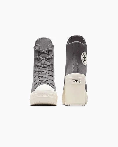 Grey Converse Chuck 70 De Luxe Heel Women Platform Shoes UK | C-69572419