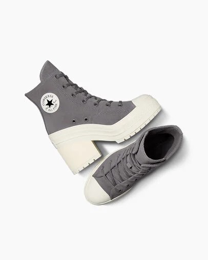 Grey Converse Chuck 70 De Luxe Heel Women Platform Shoes UK | C-04927169