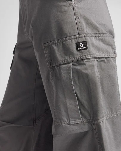 Grey Converse Fleece Women Cargo Pants UK | C-29657039