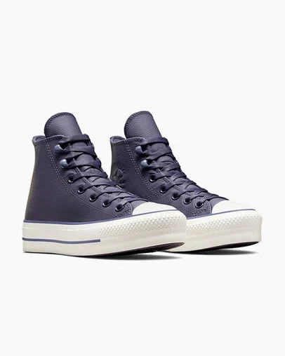 Grey Purple / Lavender Grey Converse Chuck Tayor All Star Lift Women Platform Shoes UK | C-32571409