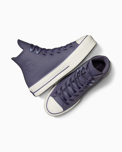 Grey Purple / Lavender Grey Converse Chuck Tayor All Star Lift Women Platform Shoes UK | C-32571409