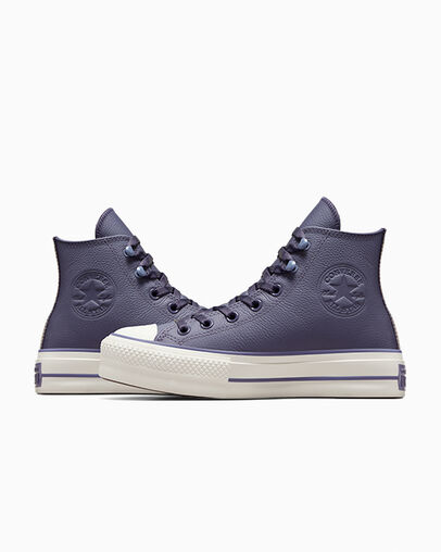 Grey Purple / Lavender Grey Converse Chuck Tayor All Star Lift Women Platform Shoes UK | C-32571409