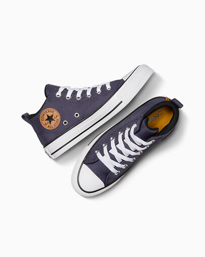 Grey Purple / White Converse Chuck Taylor All Star Malden Street Kids' Boots UK | C-17924039