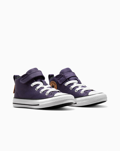 Grey Purple / White Converse Chuck Taylor All Star Malden Street Kids' Canvas Shoes UK | C-43908679