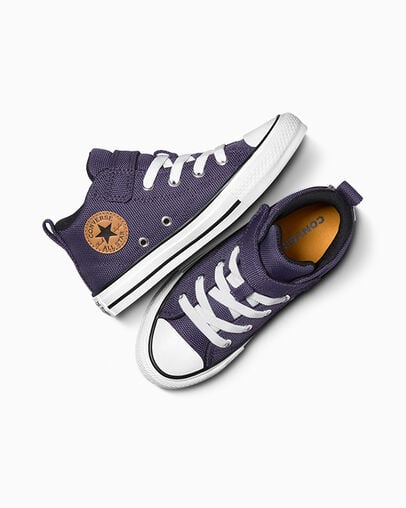 Grey Purple / White Converse Chuck Taylor All Star Malden Street Kids' Canvas Shoes UK | C-43908679