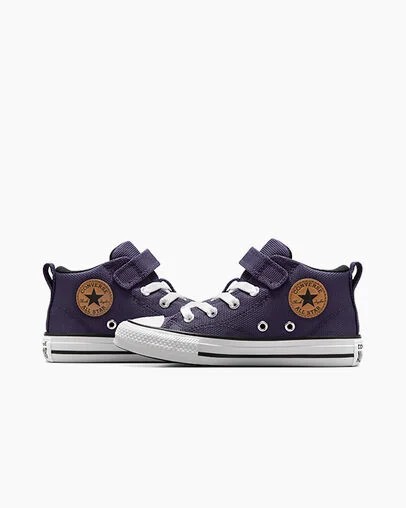 Grey Purple / White Converse Chuck Taylor All Star Malden Street Kids' Canvas Shoes UK | C-43908679