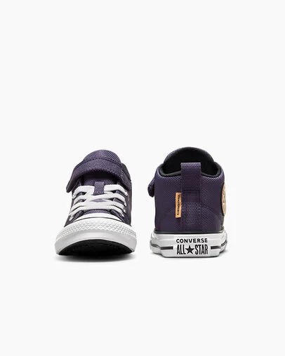 Grey Purple / White Converse Chuck Taylor All Star Malden Street Kids' Canvas Shoes UK | C-43908679