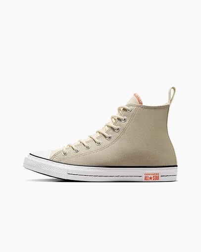 Grey / Beige White Converse Chuck Taylor All Star Vintage Athletic Men Sneakers UK | C-15890349