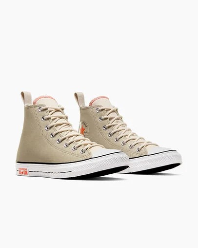 Grey / Beige White Converse Chuck Taylor All Star Vintage Athletic Men Sneakers UK | C-15890349