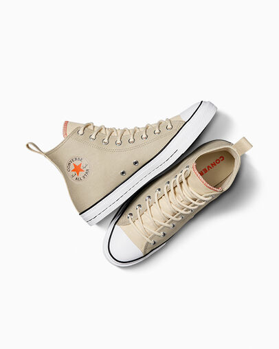 Grey / Beige White Converse Chuck Taylor All Star Vintage Athletic Men Sneakers UK | C-15890349