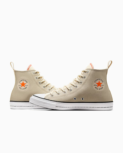 Grey / Beige White Converse Chuck Taylor All Star Vintage Athletic Men Sneakers UK | C-15890349