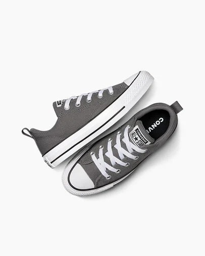 Grey / Black / White Converse Chuck Taylor All Star Malden Street Kids' Sneakers UK | C-18437929