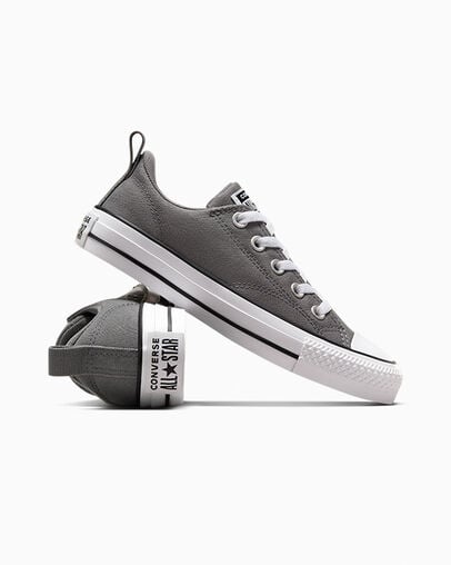 Grey / Black / White Converse Chuck Taylor All Star Malden Street Kids' Sneakers UK | C-18437929