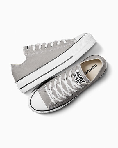 Grey / White / Black Converse Chuck Taylor All Star Lift Women Platform Shoes UK | C-58429079