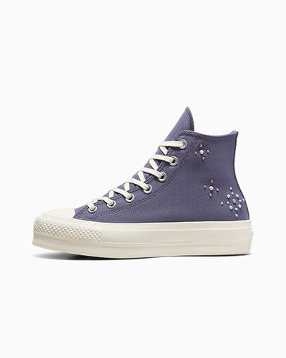 Lavender Grey / Black Converse Chuck Taylor All Star Lift Women Platform Shoes UK | C-13705629