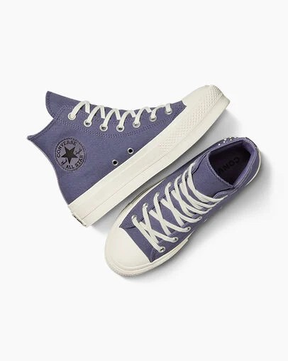 Lavender Grey / Black Converse Chuck Taylor All Star Lift Women Platform Shoes UK | C-13705629