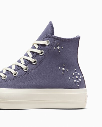 Lavender Grey / Black Converse Chuck Taylor All Star Lift Women Platform Shoes UK | C-13705629