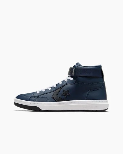 Navy / Black / White Converse Pro Blaze V2 Leather Men Basketball Shoes UK | C-13249079