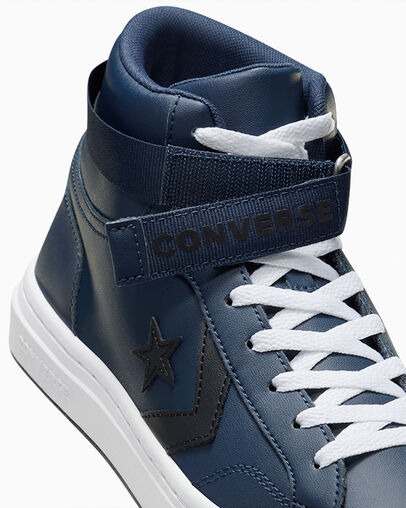 Navy / Black / White Converse Pro Blaze V2 Leather Men Basketball Shoes UK | C-13249079