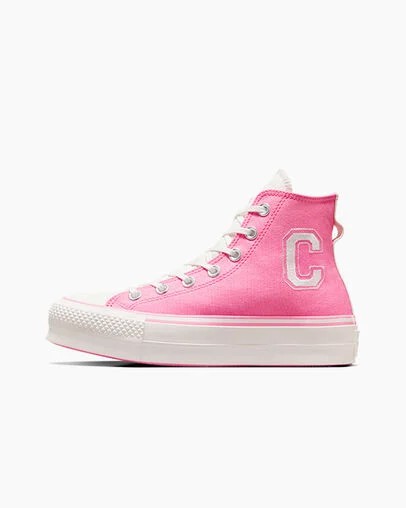 Pink / Pink Converse Chuck Taylor All Star Lift Women Platform Shoes UK | C-89206759