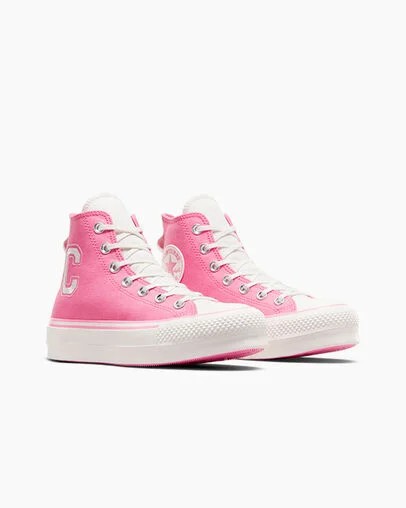 Pink / Pink Converse Chuck Taylor All Star Lift Women Platform Shoes UK | C-89206759