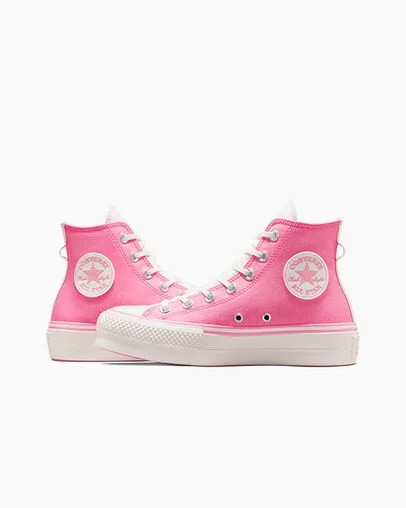 Pink / Pink Converse Chuck Taylor All Star Lift Women Platform Shoes UK | C-89206759