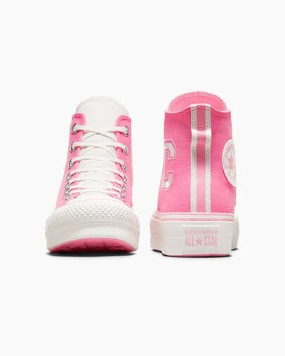 Pink / Pink Converse Chuck Taylor All Star Lift Women Platform Shoes UK | C-89206759