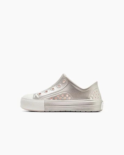 Pink / Silver / White Converse Chuck Taylor All Star Play Lite CX Metallic Kids' Sneakers UK | C-57841069