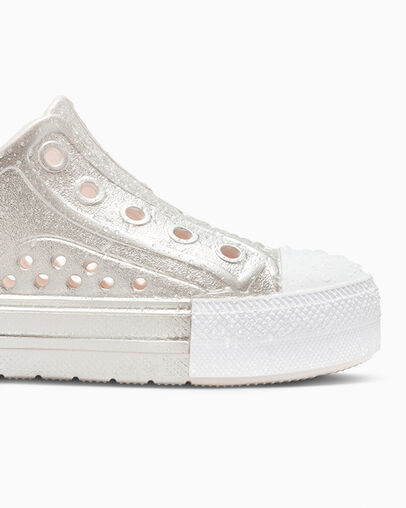 Pink / Silver / White Converse Chuck Taylor All Star Play Lite CX Metallic Kids' Sneakers UK | C-57841069