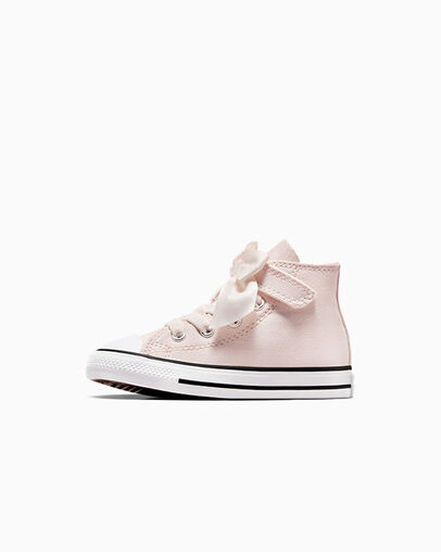 Pink / White Converse Chuck Taylor All Star Ruffles & Bows Easy-On Kids' Sneakers UK | C-78152039