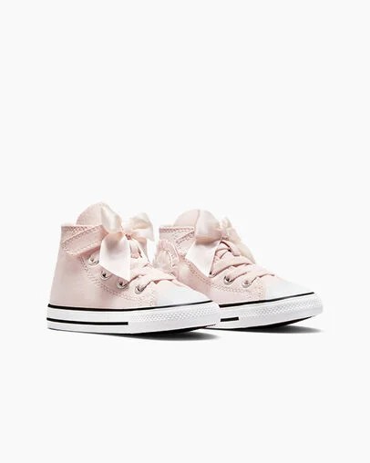 Pink / White Converse Chuck Taylor All Star Ruffles & Bows Easy-On Kids' Sneakers UK | C-78152039