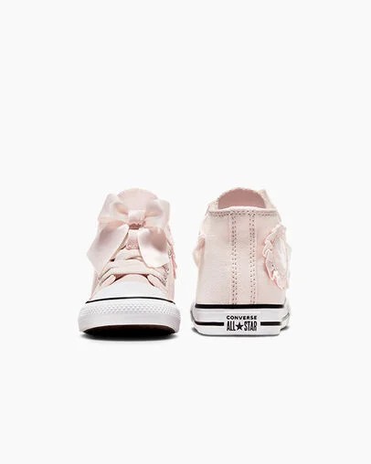 Pink / White Converse Chuck Taylor All Star Ruffles & Bows Easy-On Kids' Sneakers UK | C-78152039