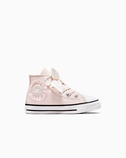 Pink / White Converse Chuck Taylor All Star Ruffles & Bows Easy-On Kids\' Sneakers UK | C-78152039