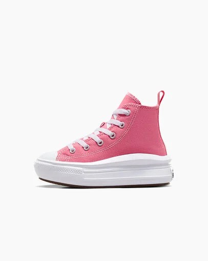 Pink / White / Black Converse Chuck Taylor All Star Move Color Pop Kids' Platform Shoes UK | C-98047239