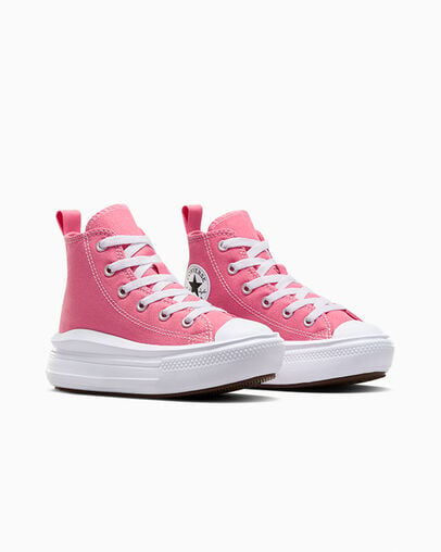 Pink / White / Black Converse Chuck Taylor All Star Move Color Pop Kids' Platform Shoes UK | C-98047239