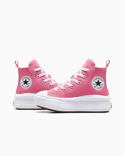 Pink / White / Black Converse Chuck Taylor All Star Move Color Pop Kids' Platform Shoes UK | C-98047239