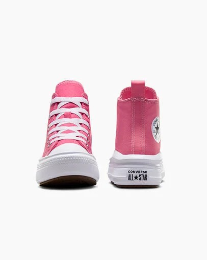 Pink / White / Black Converse Chuck Taylor All Star Move Color Pop Kids' Platform Shoes UK | C-98047239