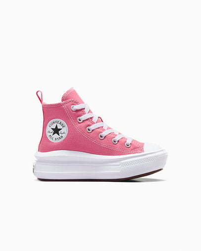 Pink / White / Black Converse Chuck Taylor All Star Move Color Pop Kids\' Platform Shoes UK | C-98047239