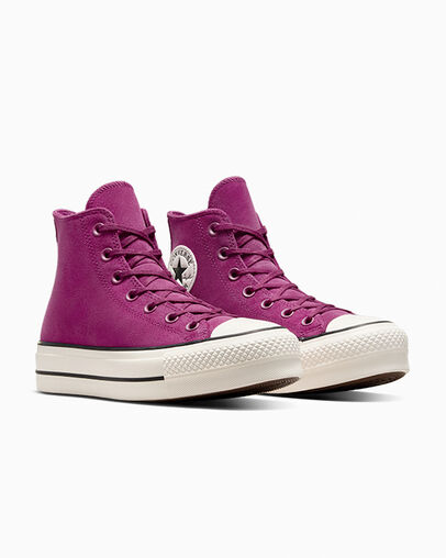 Purple / Black Converse Chuck Taylor All Star Lift Women Platform Shoes UK | C-10342979